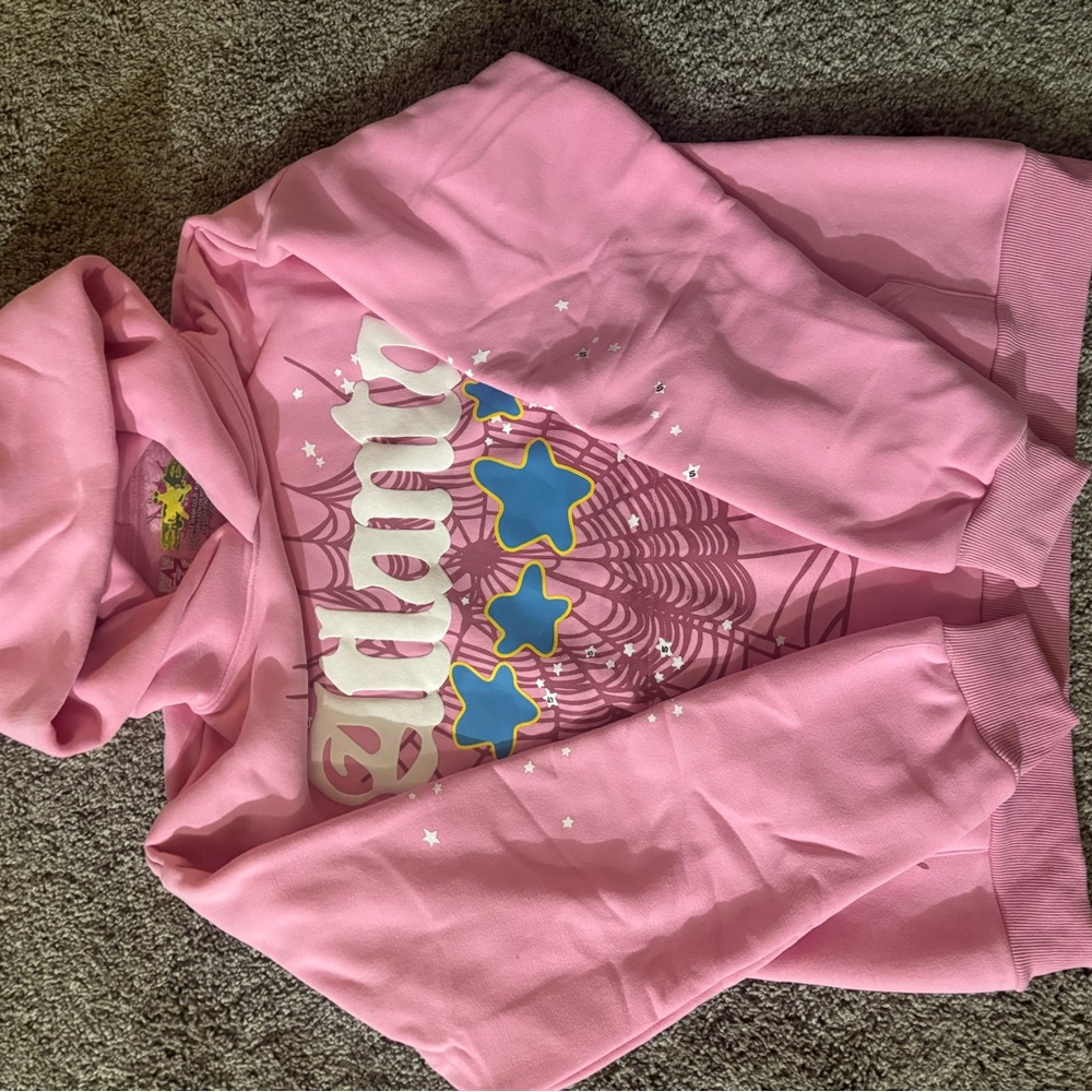 Pink Atlanta sp5der hoodie